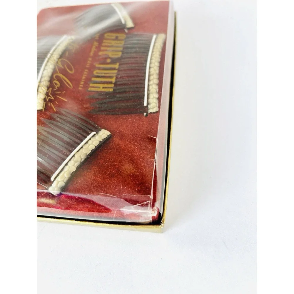 Vintage‎ Grip-Tuth Nite-Glo Glow In The Dark Tortoiseshell Hair Combs In Box